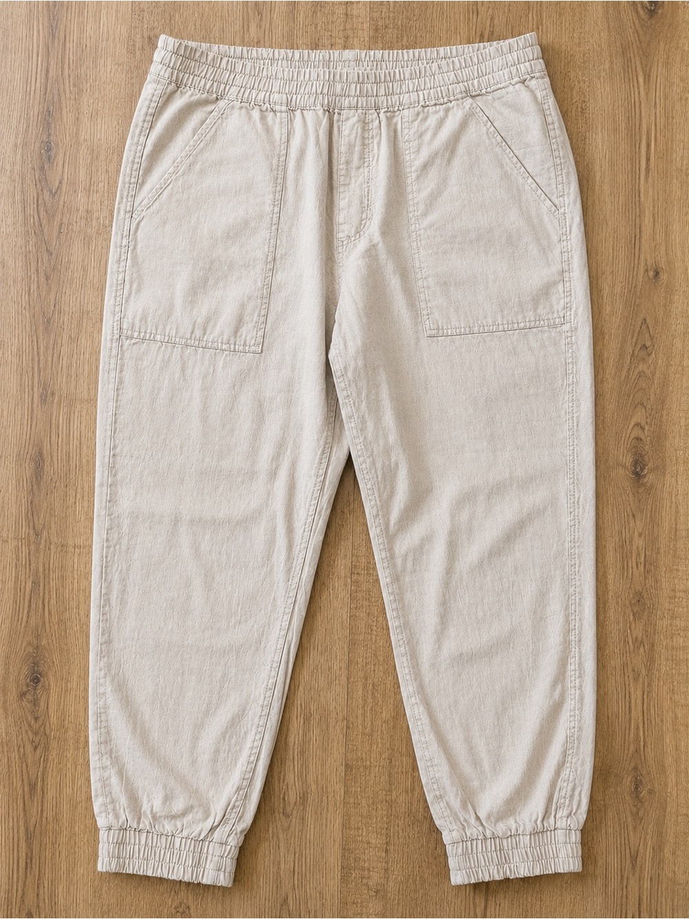 Sun + Stone Linen Blend Jogger Pants Beige XXL Drawstring Cropped